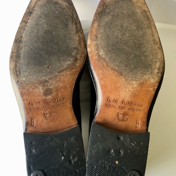 John Fluevog Black Twin Turbine Oxfords Mens Size 8 - Picture 9 of 9